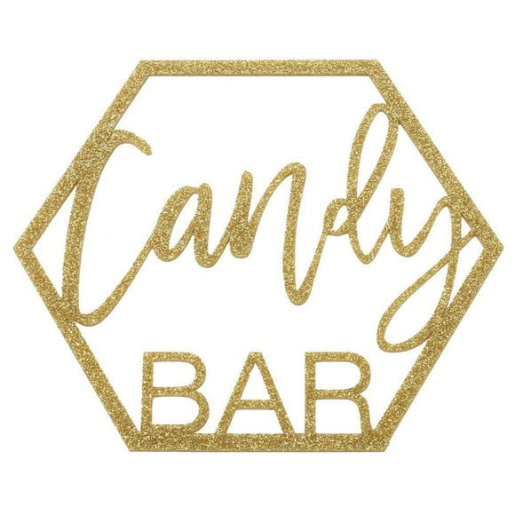 Koyal Wholesale Glitter Acrylic Sign, Wedding Display, Party Banner(Candy Bar)