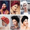 thumbnail image 7 of Stretch Turban Hats African Double Layered Headwraps Soft Pre-Tied Bonnet Hair Wrap Ruffles Turbans for Black Women, 7 of 7
