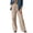 Khaki, variant on Women's Plaid Pants, Straight Leg Trousers for Women, High Elastic Waist Casual Checked Pants with 4 Pockets, Soft Relaxed Loose Fit Long Pants for Weekend Travel Loungewear Black S