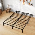 thumbnail image 1 of CazToi Base de cama plataforma de metal de 25 cm tamaño Queen, soporte de alta resistencia de 800 libras, no necesita somier, almacenamiento bajo la cama, 1 of 7