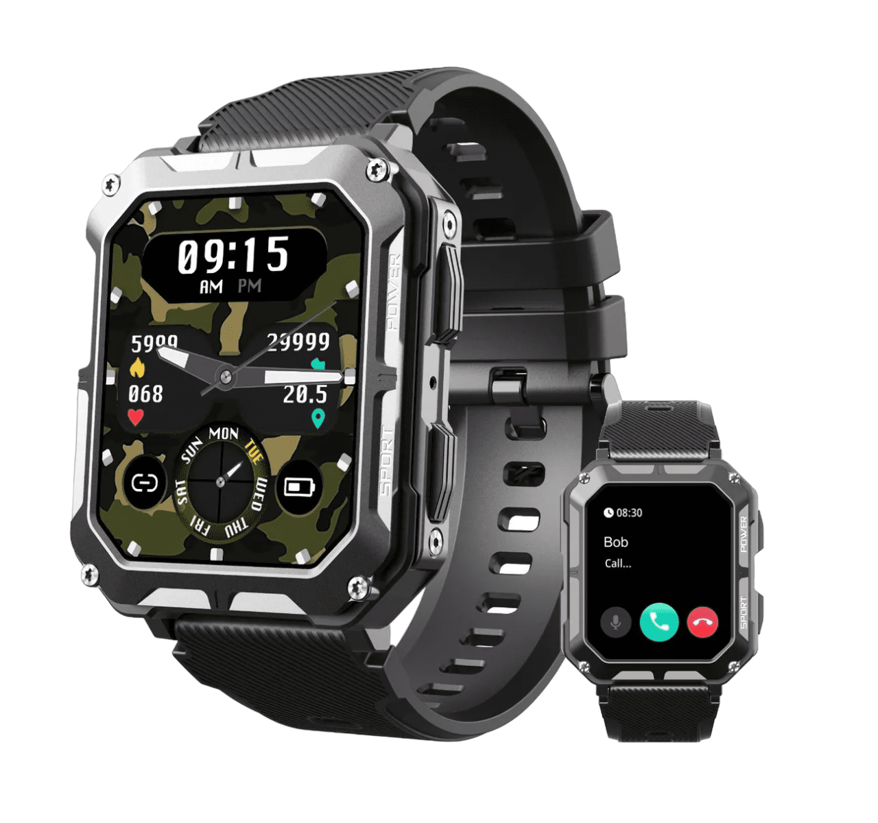 Reloj Inteligente Labg Bluetooth Impermeable Cuadrado Negro | Walmart ...