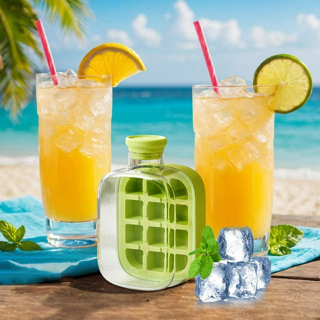Fiudx Hielera Portátil, Contenedor de Popote para Hacer Hielo Rápidamente, Hielera Ligera, Disfruta de Bebidas Refrescantes En Cualquier Momento, Actividades Al Aire Libre, Fiestas de Verano, Diseño
