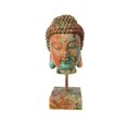 thumbnail image 3 of Estatua de cabeza de Buda, figura de Buda, adorno de resina, escultura coleccionable relajante Pintura al óleo ligera, 3 of 9