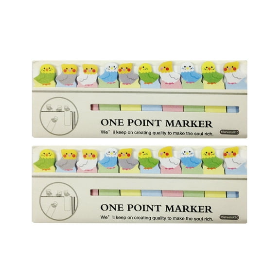 Wrapables® Bookmark Flag Tab Sticky Notes, Parakeet (Set of 2)