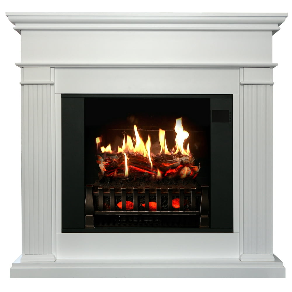 MagikFlame Electric Fireplace with Mantel Morpheus White 30 Flames, Compact Freestanding