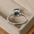 thumbnail image 2 of 24 carat cushion cut engagement, London blue topaz wedding ring, November birthstone, 2 of 2
