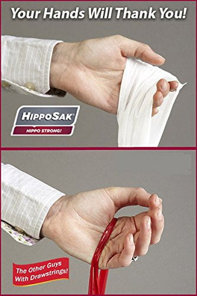 Hippo Sak HippoTrash45Count Tall Kitchen Trash Bag with Handles, White, 13  Gallon