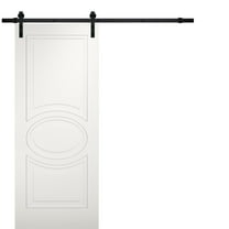 Modern Barn Door 30 x 84 inches / Mela 7001 Matte White / 6.6FT Rail Track Heavy Hardware Set / Solid Panel Interior Doors