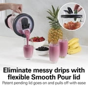Hamilton Beach PowerBlend Duo Smoothie Blender, 52 oz Glass Jar & 20 oz. Personal Jar, 825W, Stainless Steel Blades, Black