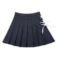thumbnail image 4 of Ediodpoh Women's Skirts High Waist Tie Front A Line Mini Skirt with Built in Shorts Stretchy Comfortable Everyday Wear Mini Skirt with Shorts Dark Gray XL, 4 of 5
