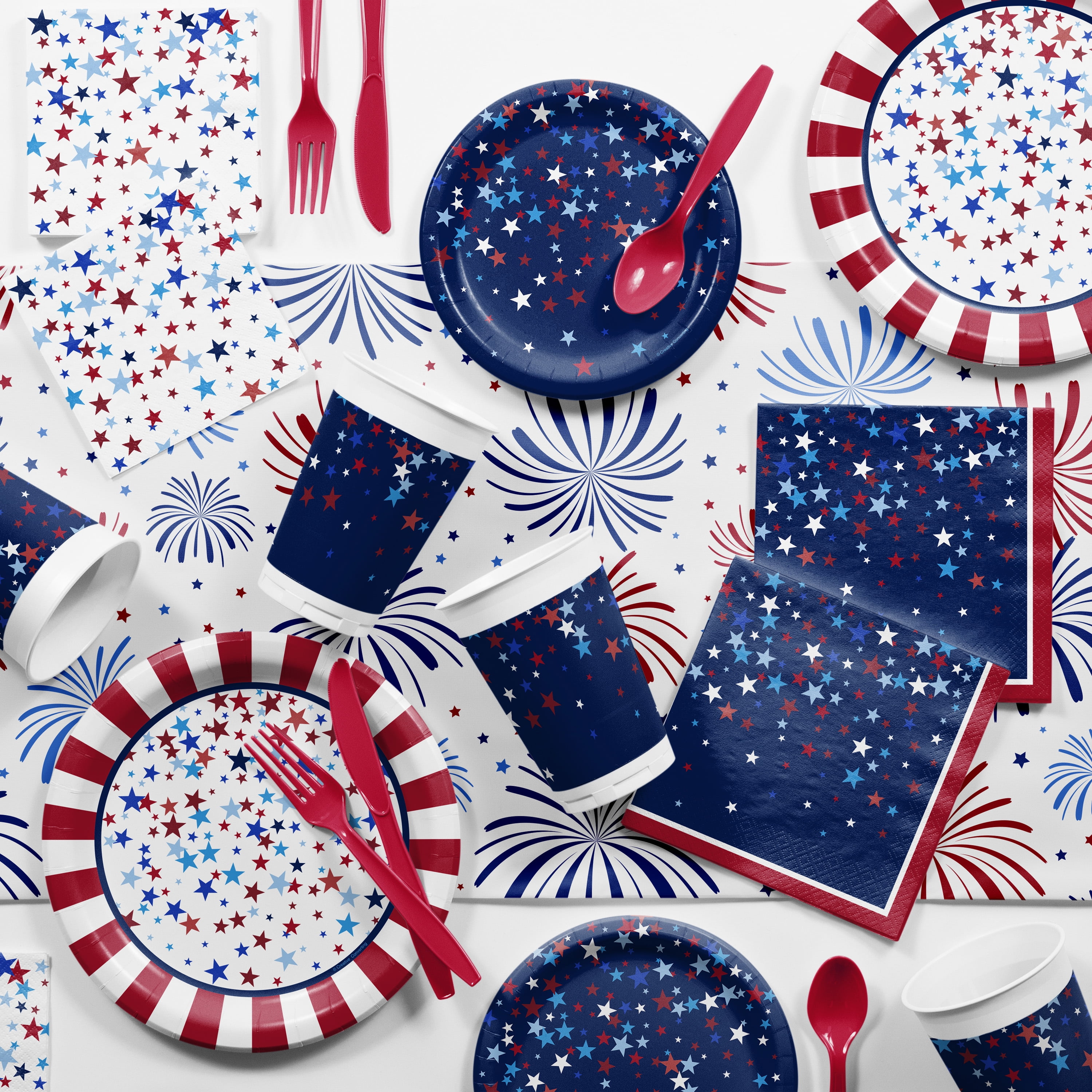 Patriotic Pride Fourth of July Deluxe Party Supplies Kit for 24 Guests