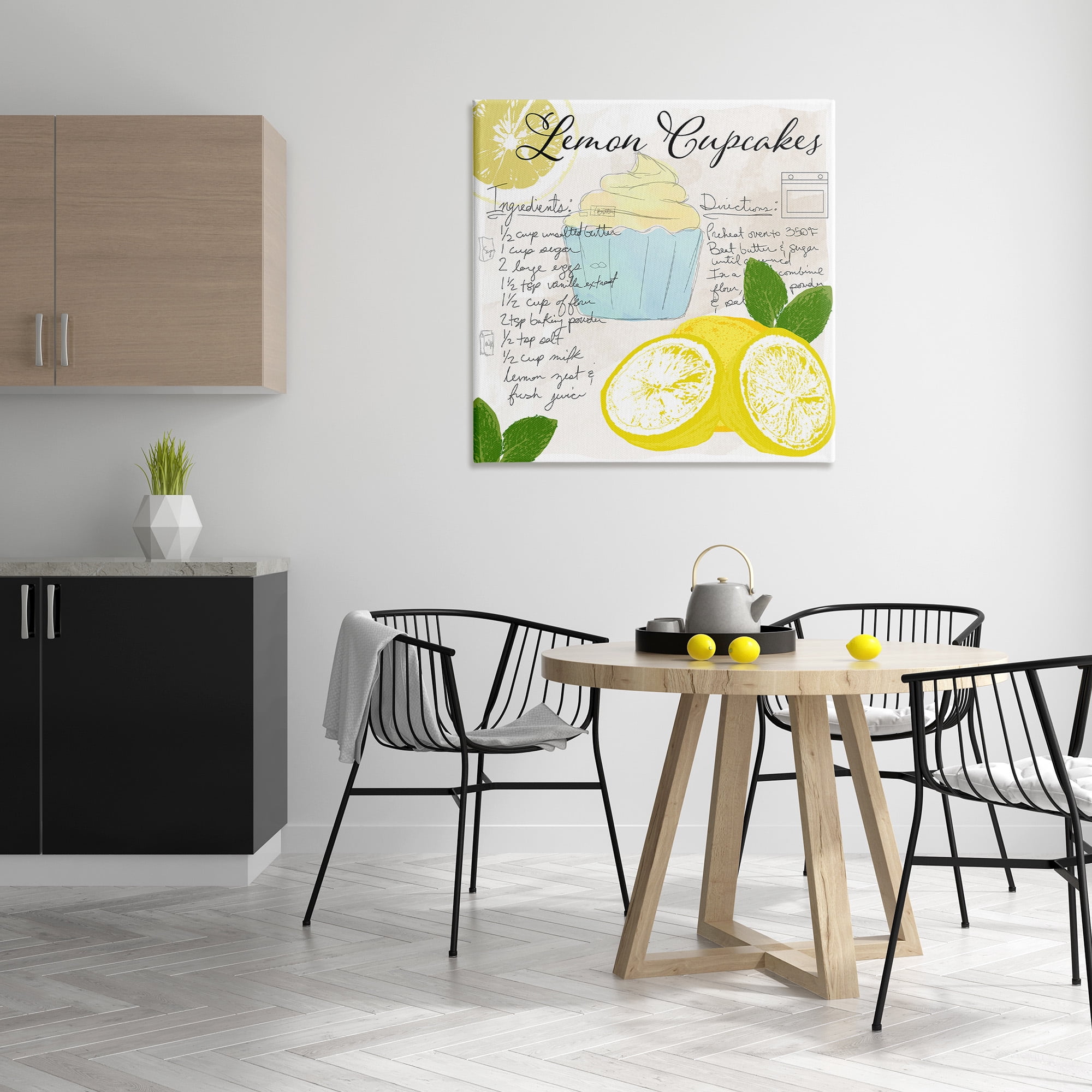 Stupell Industries Lemon Cupcake Recipe Food & Beverage Painting Gallery Wrapped Canvas Art Print Wall Art, 36 x 36