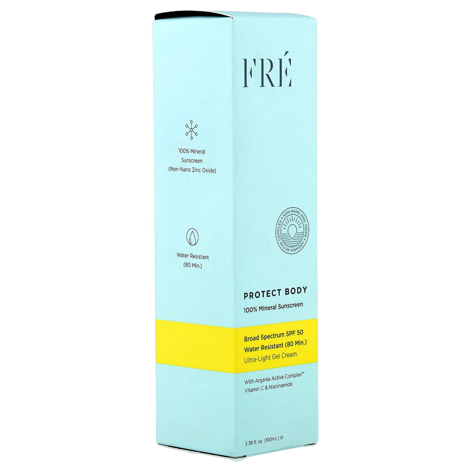 Fre Protect Body, 100% Mineral Sunscreen, SPF 50, 3.38 fl oz (100 ml)