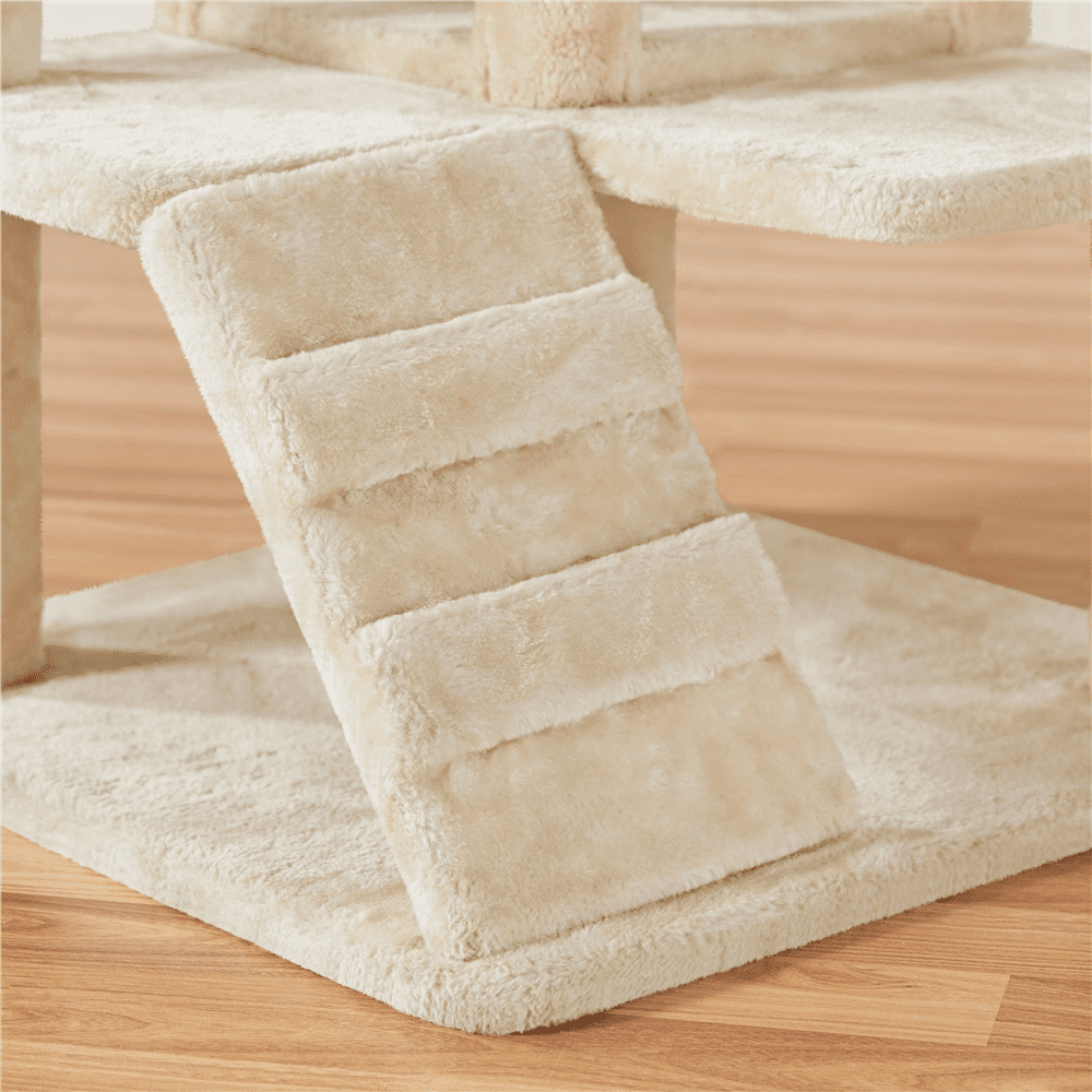 Renwick 54"H Cat Tree Tower Condo with Condos & Scratching Posts, Beige