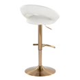 thumbnail image 6 of Posh Adjustable Bar Stools Set of 2, Bar Height Stools, Char Chairs, Barstool Set of 2, Black and Gold Bar Stools, White and Gold Bar Stools Set of 2 (Gold Metal, White), 6 of 6