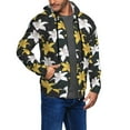 thumbnail image 2 of Wukai Lilies Flowers Print Men's Zip-Up Hoodie,Fleece Full-Zip Hoodie for Men, Hooded Sweatshirt-Medium, 2 of 5