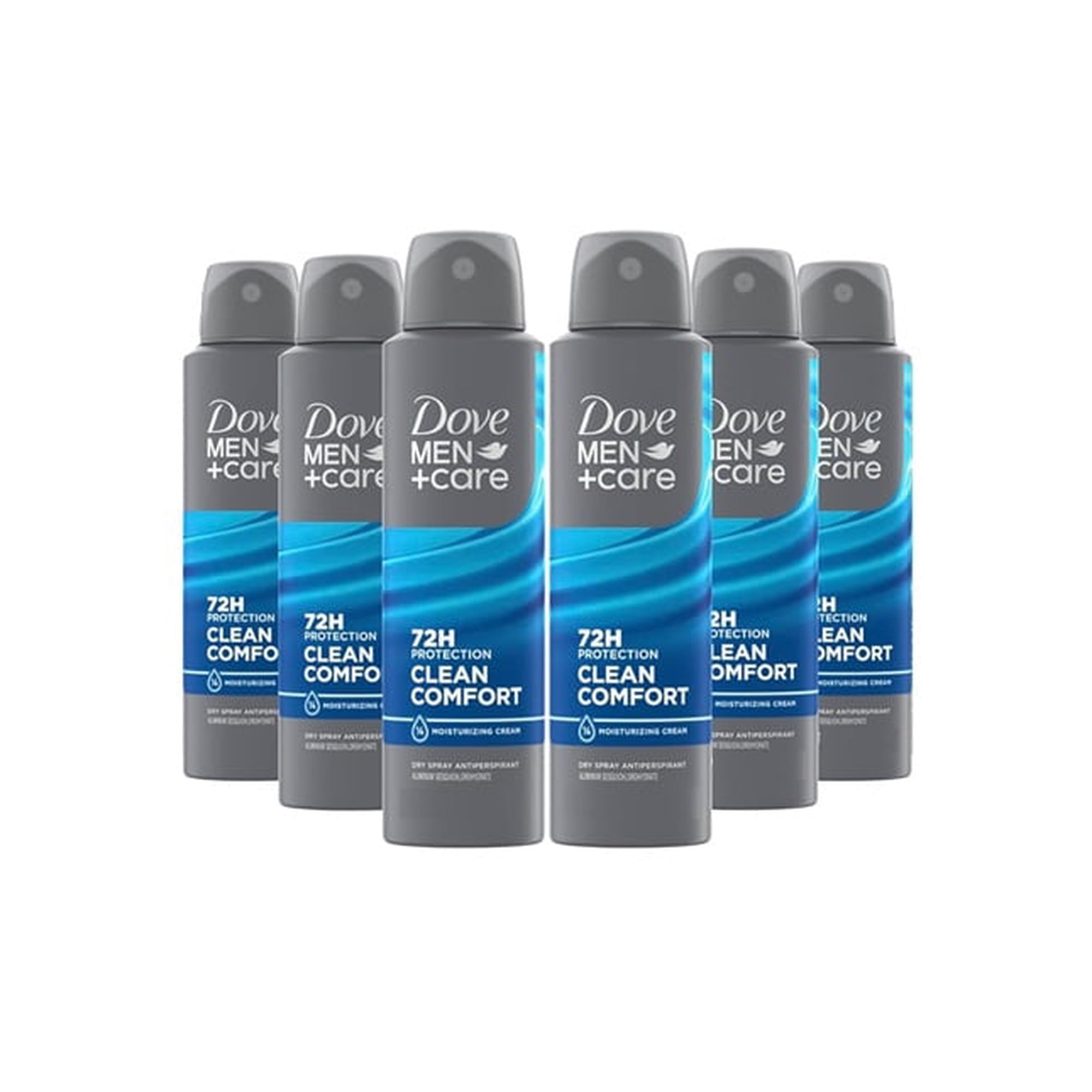 DOVE MEN+CARE CLEAN COMFORT 72HR SPRAY 150ML EACH (6 PACK)