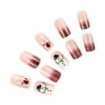 thumbnail image 6 of Yoyauz 24 Pcs Christmas Fake Nails Shiny Red And White Snowman Snowflake Short Fake Nails, Christmas Holiday Christmas Color Matching Nails For Winter Diy Nail Decoration, 6 of 10