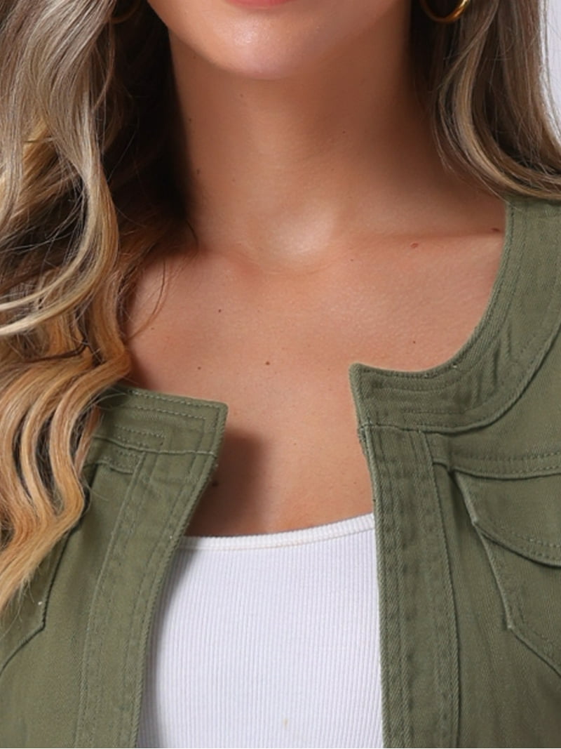 ジャケット・アウター digne collarless jacket coat mossgreen digne collarless jacket coat mossgreen