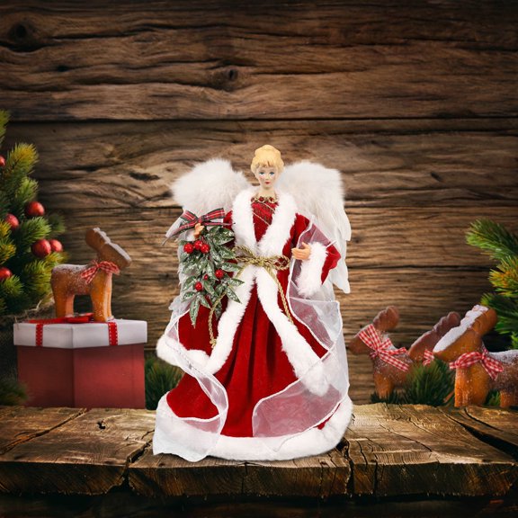 Eolstice Christmas Tree Topper Doll Ornament, Beautiful Tree Top Decoration for Holiday, For Home Decor Festive Celebration