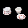 thumbnail image 4 of Accesorios en Miniatura de 1/12 Sunnimix Juego de té en miniatura 15 Piezas Blanco Rojo Estampado floral, 4 of 5