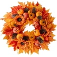 thumbnail image 1 of MISSPIN Couronnes d'Automne de 20 Pouces pour Porte d'Entrée, Couronne de Récolte de l'Action de Grâce, Décorations de Style Ferme pour Maison, Porche, Mur, Fenêtre, Automne pour Intérieur Extérieur (Orange), 1 of 8