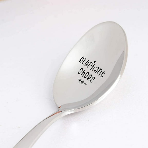 Engraved Spoon- Daughter Gifts from Mom and Dad | Unique Birthday Gift Ideas for Granddaughter | Graduation Gifts for Women | Elephant Shoes Spoon - Love You Coffee Tea Lover Stir Spoon Gift -7 Inch