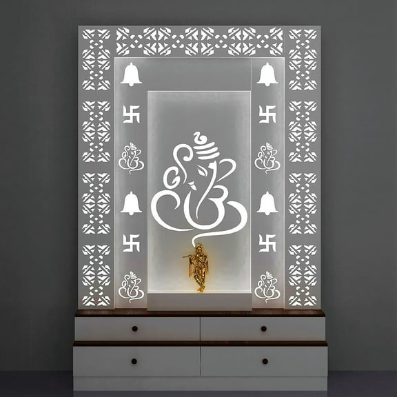 Customized Wooden Designer Pooja Mandir |Pooja Ghar |Wall Hanging & Table Top Home Mandir with Lights Color/Puja Chowki/Mandir For Home