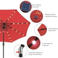 thumbnail image 3 of ABCCANOPY 7.5ft Patio Solar Umbrella LED Outdoor Umbrella with Tilt and Crank, Red, 3 of 9