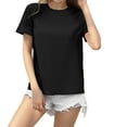 thumbnail image 3 of Tops for Women Short Sleeve Blouses Crew Neck Casual Loose Summer Workout Basic Tee Shirts, 3 of 8
