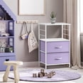 thumbnail image 2 of Sorbus 2-Drawer Nightstand Shelf Storage End Table, Steel Frame, Purple, 2 of 5
