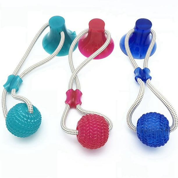 Selfplaying Rubber Ball Toy With Suction Cup Dog Interactive Molar