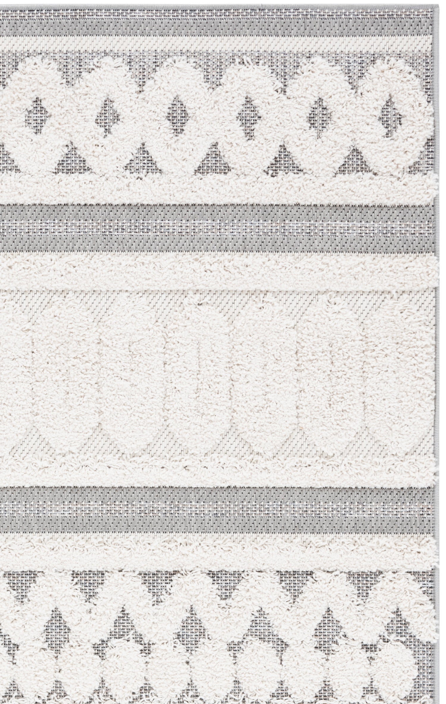 SAFAVIEH Cottage Bosworth Geometric Indoor/Outdoor Area Rug, Ivory/Grey, 4' x 6'