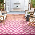 thumbnail image 5 of Wonnitar 8x10 Outdoor Rug Waterproof, Plastic Straw Portable Rugs for Outside, Large Reversible RV Outdoor Carpet,Modern Orange Pink Carpets for Picnic Garden Patio, 5 of 8