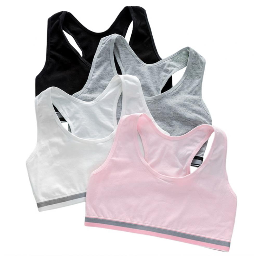 Girls Kids Training First Bra Soft Breathable Cotton Comfy Crop Underwear Tops 