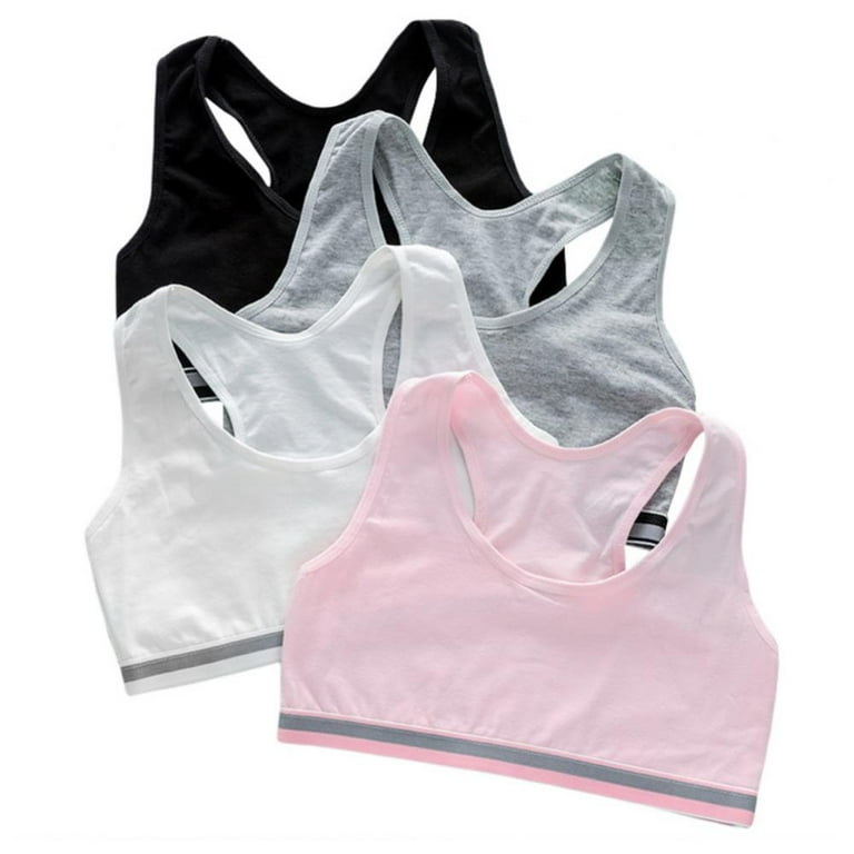 4 Pack Cotton Girls Training Bra - Crop Cami Training Bras for