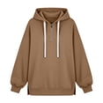 thumbnail image 5 of SYwaren Women's Half Zip Hoodie Oversized Long Sleeve Casual Sweatshirt Side Slit Tops, 5 of 7