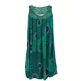 thumbnail image 2 of Plus Size Casual Dress, Women's Plus Tile Print Eyelet Embroidered Round Neck Tank Dress, 2 of 14