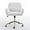 White, variant on Furry Office Desk Chair, Modern Vanity Chair with Wheels/Gold Base Small Home Office Chair Height Adjustable for Teen Girls, Cute Swivel Upholstered Armchair Study Chair for Living Room