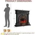 thumbnail image 2 of BOSHIRO 51 Inch Electric Fireplace Mantel, Fireplace Tv Stand with Birdcage Fireplace Heater for Bedroom, Entryway Decor, 2 of 6