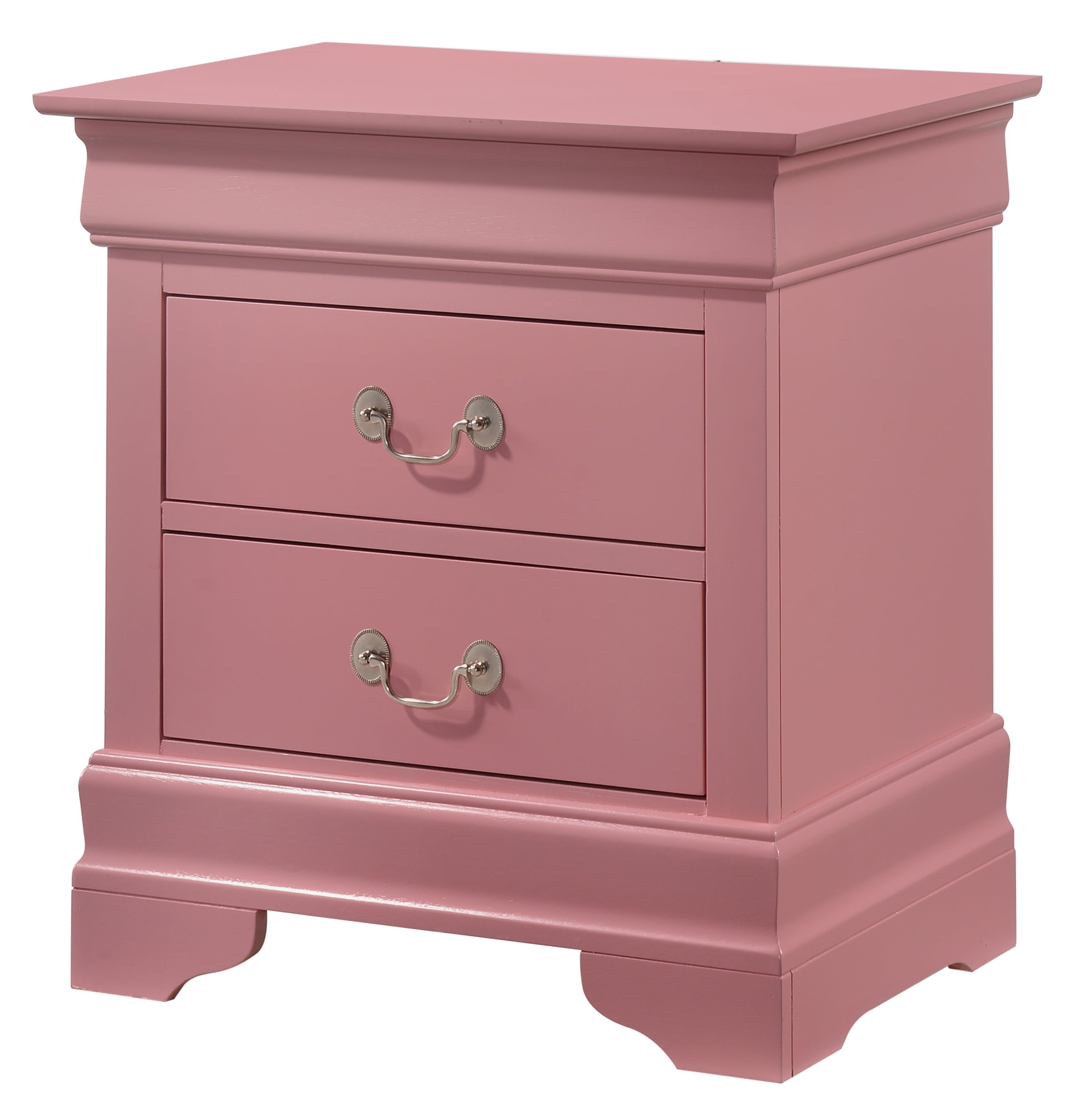 Glory Furniture Louis Phillipe Night Stand in Pink Color