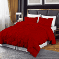 thumbnail image 2 of EASYCOT 800 TC Soft 100% Egyptian Cotton 5 Pieces Pinch Pleated Duvet Cover Set Red , Eastern King Size (118x110), 2 of 6
