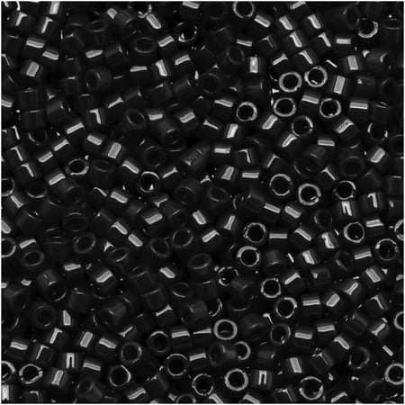 - Miyuki Delica Seed Beads 11/0 DB010 Black Opaque 7.2 Grams