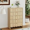 thumbnail image 7 of YOCWO 5 Drawer Dresser Set of 2 with Wave Panel, Mid Century Tall Storage Dresser Chest of Drawer for Bedroom, Natural, 7 of 7