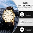 thumbnail image 3 of Watch for Men Minimalist Ultra Thin Wrist Watch Waterproof Quartz Analog Watch with Leather Strap -Gift for Men, 3 of 7