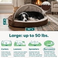 thumbnail image 3 of FurHaven Pet Dog Bed | Orthopedic Faux Sheepskin Snuggery Burrow Pet Bed for Dogs & Cats, Espresso, 35-Inch, 3 of 9