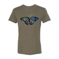 thumbnail image 2 of Wild Bobby, Colorful Rainbow Patterned Butterfly Animal Lover Mens Premium Tri Blend T-Shirt, Military Green, Medium, 2 of 3