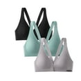 thumbnail image 1 of Pavied Push Up Bra Wireless Bras Seamless Bras Pack Of 3 Womens Front Closure Bra Racerback Plus Size Unlined Underwire Full Coverage Bras Feelingirl Bra Womens Bras Blue 3 2XL, 1 of 3