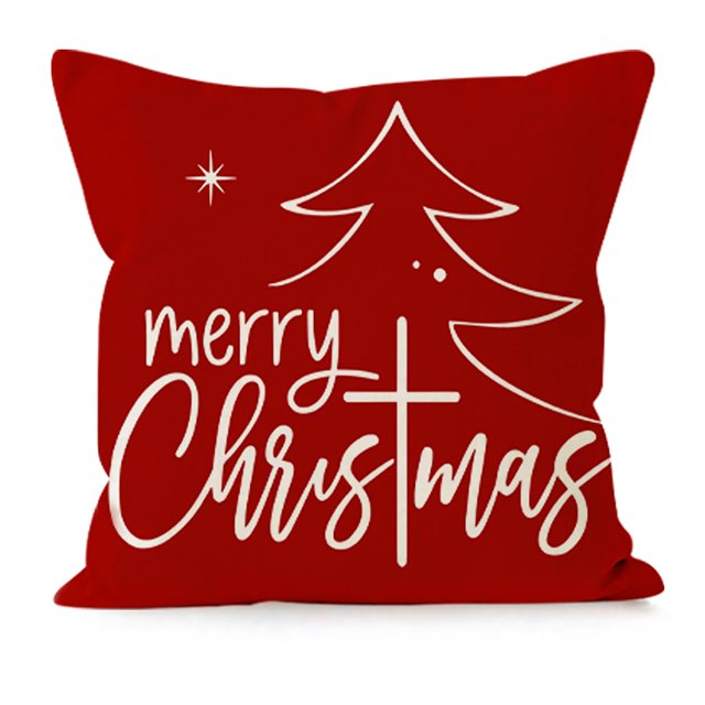 Panxico Housses de Coussin de Noël, Ornements de Noël Rouges, Housses de Coussin Joyeux Noël 18 X 18 Pouces 4 Styles au Choix Décorations de Noël en Liquidation, Housses de Coussin, Liquidation