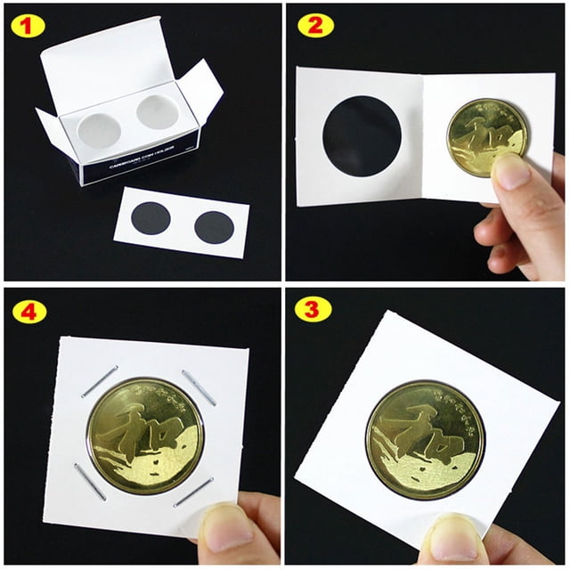 50Pcs Coin Album Lightweight Smooth Small Size Stamp Cardboard Photo Accessories Holders Multi Kinds Retro Style Collection Organizer Hard Souvenir White 9